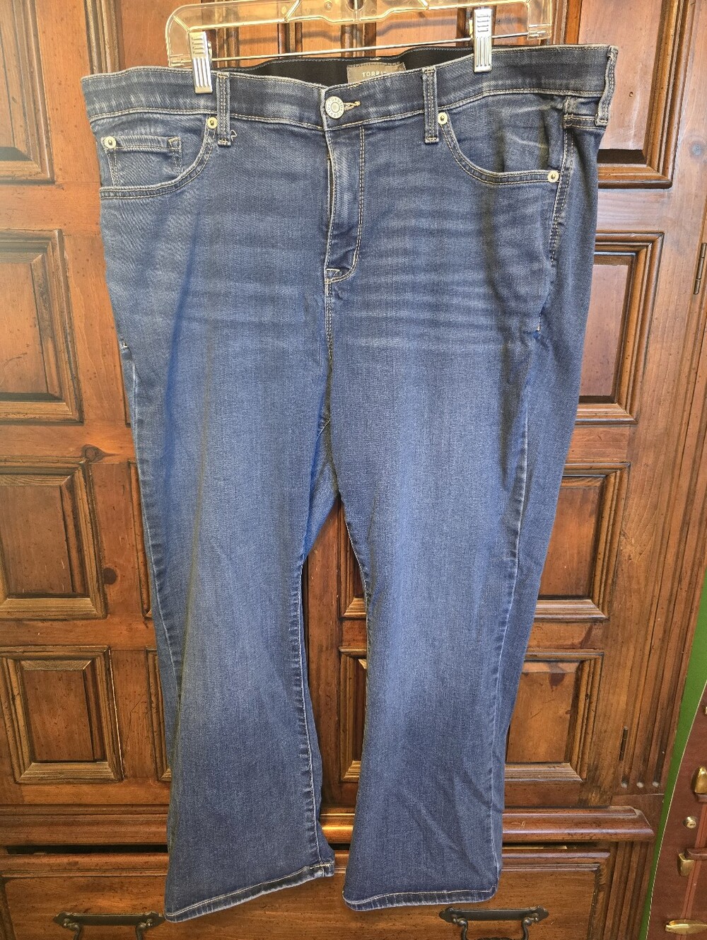 Torrid #FeelTheFit Women's Mid Rise Skinny Stretch Dark Wash Blue Jeans 20 Crop